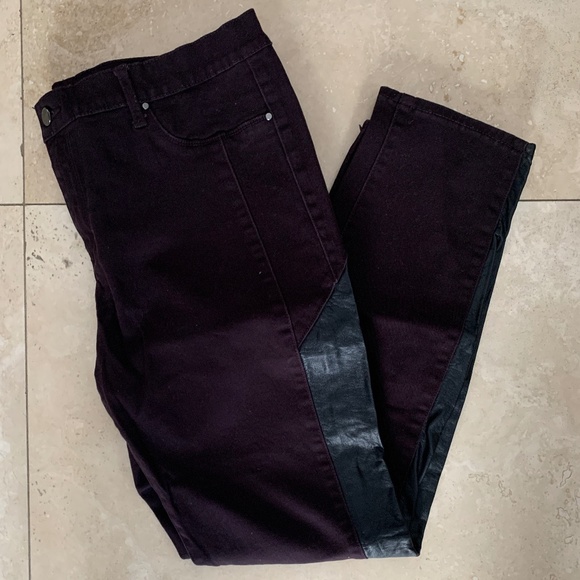 DKNY ● Pleather Siding Pants - Picture 1 of 3